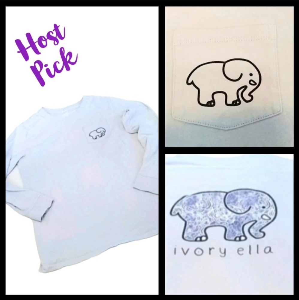 Ivory Ella Women's Graphic Long Sleeve T-shirt | EUC | Purple Elephant